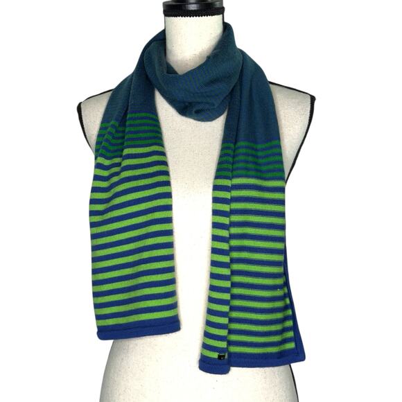 Nike Golf Scarf Striped Navy Green Neck Warmer Y2K Outdoor Winter Sports - Picture 1 of 8